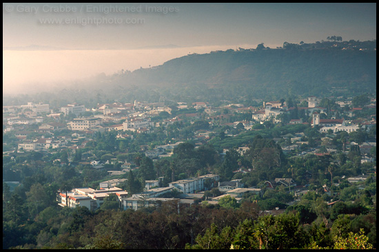 Photo: Coastal fog at sunrise overlooking downtown Santa Barbara, California