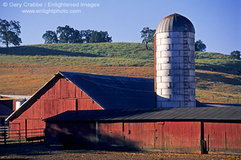 Red barn and silo in Knights Valley, Sonoma County, California