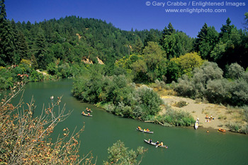 Canoeing in the Russian River, near Guerneville, Sonoma County, California