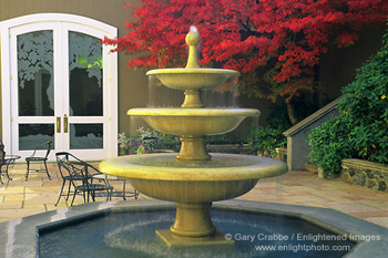 Fountain at Silver Oak Winery Tasting Room, Alexander Valley, Sonoma County, California