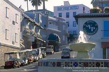 Picture: Golf carts used as primary transportation in town due to ban on cars, Avalon, Catalina Island, California