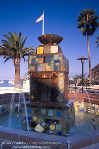 Picture: Colored tiles on fountain along the Promenade, Avalon, Catalina Island, California