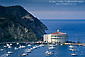 Picture: View from Mount Ada of the Casino Building and boats in Avalon Harbor, Catalina Island, California