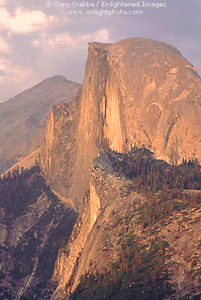 Sunset light on Half Dome from Glacier Point, Yosemite National Park, California