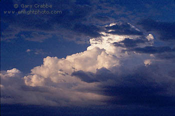 Cumulonimbus thundercloud at sunset