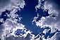 Cumulus congestus clouds forming into a storm, Lake Tahoe, California