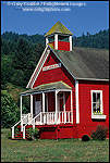 Picture: Old one-room red school house at Stone Lagoon, Humboldt County, California 