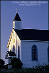 Picture: Sunset light on Church Steeple, Trinidad, Humboldt County, CALIFORNIA