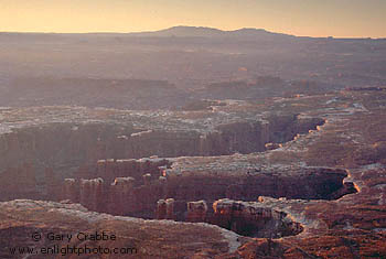 Sunrise over canyons from Island in the Sky, Canyonlands National Park, Utah