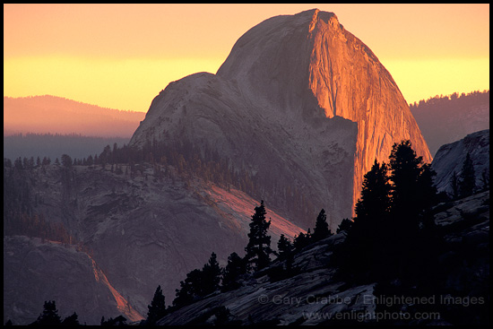 Picture: Sunset light on Half Dome, Yosemite National Park, California