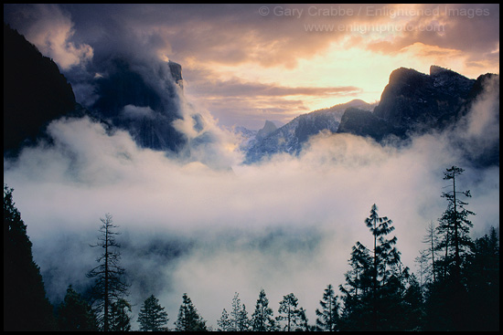 Picture: Clouds in Yosemite Valley at Sunrise, Yosemite National Park, California