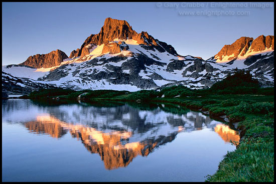 Photo: Banner Peak reflected in 1000 Island Lake, Ansel Adams Wilderness, High Sierra, California