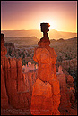 Picture: Sunrise light behind Thors Hammer, Bryce Canyon National Park, Utah