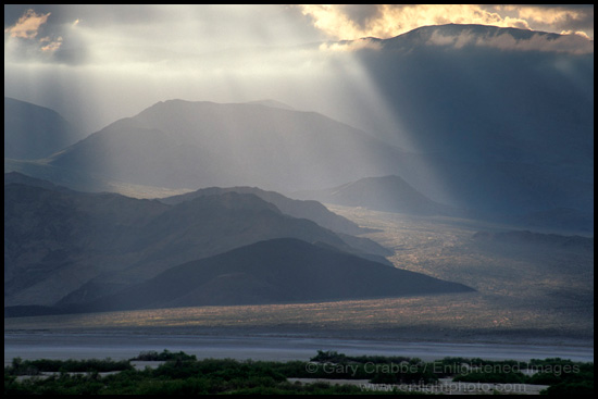 Picture: Crepuscular Rays on Alluvial Fan, Death Valley National Park, California