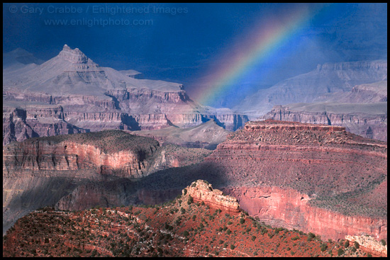 Picture: Rainbow and sunlight from the South Rim, Grand Canyon National Park, Arizona