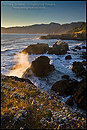 Picture: Wave crashing at sunset on the Lost Coast, Shelter Cove, California