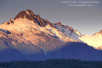 Morning light on the Tantalus Mountain range above Brackendale, along the Sea-to-Sky Road, near Squamish, British Columbia, Canada