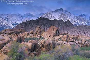 Clearing winter storm over Lone Pine Peak, from the Alabama Hills, Eastern Sierra, California
