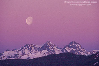 Moon over the Ritter Range, Eastern Sierra, California