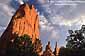 Sunset on red rock spire, Kodachrome Basin, Utah