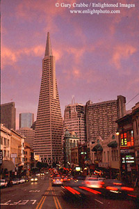 Evening light over downtown San Francisco, California