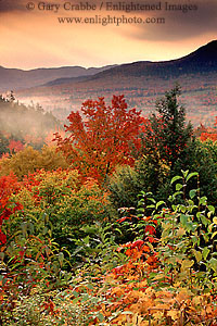 Autumn sunrise at Kancamagus Pass, White Mountains, New Hampshire