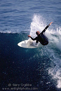 Pure Form - surfer riding a cresting wave, Santa Cruz, California