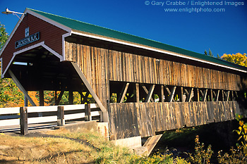Picture: Wooden covered bridge at Jackson, White Mountains, New Hampshire