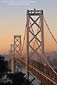 Photo: Morning light on the Oakland San Francisco Bay Bridge suspension towers, California