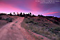 Photo: Red clouds at sunset over dirt road, Santa Cruz Island, Channel Islands, California