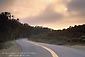 Photo: Curved road and coastal fog at sunset, Montana del Oro State Park, Central Coast, California