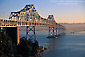 Photo: Cantalever section of the San Francisco - Oakland Bay Bridge at sunrise, San Francisco, California