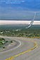 Picture: Curved two lane desert highway near Death Valley National Park, California