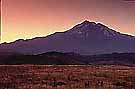 Sunrise over the North Ridge of Mount Shasta volcano,near Weed, Siskiyou County, Northern California