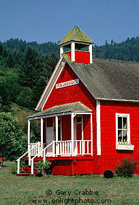 Little red school house, near Orick, Humboldt County, Northern California
