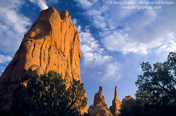 Red rock spire at sunset along the Grand Parade, Kodachrome Basin State Park, Utah