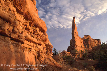 Sunset light on red rock spires in the Grand Parade, Kodachrome Basin State Park, Utah