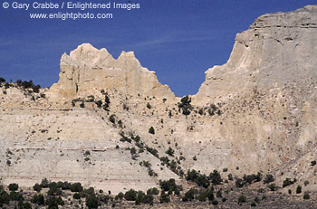 Eroded white rock cliffs in the Grand Staircase - Escalante National Monument, Utah