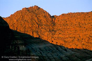 Image: Red rock sandstone outcrop at sunrise, Snow Canyon State Park, near St. George, Utah's Dixie, Utah