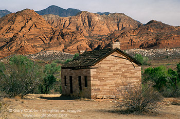 Image: Abandoned homestead in the Red Cliffs Desert Reserve, near St. George, Utah's Dixie, Utah