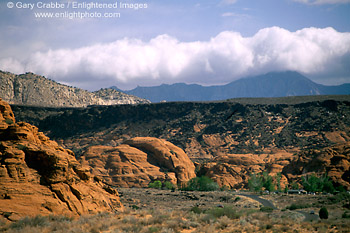Image: Storm clouds over mountains above Snow Canyon State Park, near St. George, Utah's Dixie, Utah