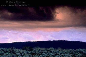 Stormy sunrise over sagebrush, Grand Teton National Park, Wyoming