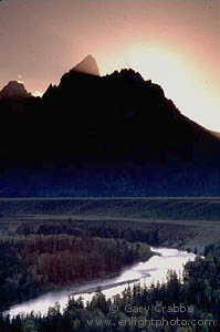 Sunset over the Grand Teton and Snake River, Grand Teton National Park, Wyoming