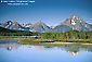 Mount Moran and the Teton Range, over the Snake River from Oxbow Bend, Grand Teton National Park, Wyoming