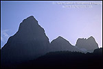 The Grand Teton backlit by late afternoon sun, Grand Teton Nat'l. Pk., WYOMING