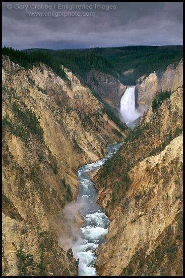 Photo: Lower Yellowstone Falls waterfall, Grand Canyon of the Yellowstone River, Yellowstone National Park, Wyoming