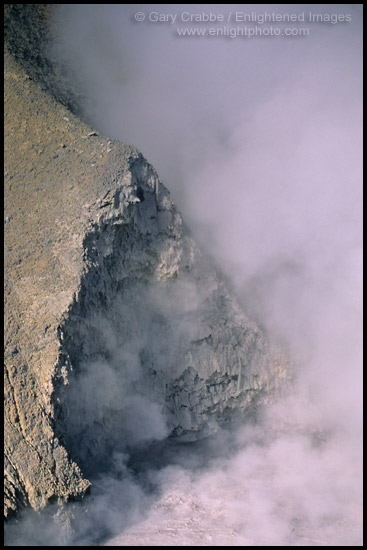 Photo: Steam rising from the geothermal vent at Mud Volcano, Yellowstone National Park, Wyoming