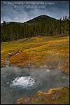 Photo" Geothermal hot spring near Madison, Yellowstone National Park, Wyoming
