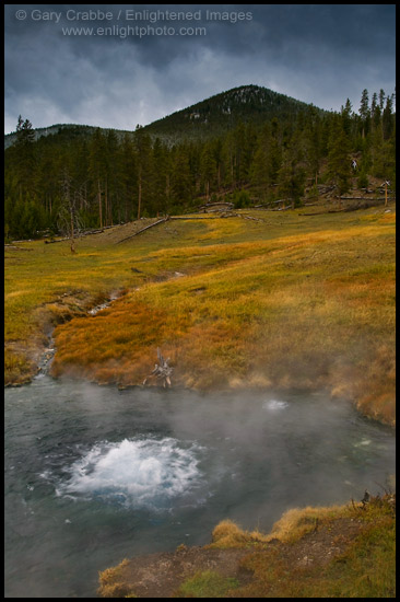 Photo: Geothermal hot spring near Madison, Yellowstone National Park, Wyoming